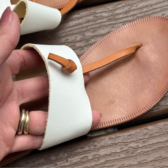 Joie A La Plage Slip On Leather Sandals in White/Brown 38 - Picture 4 of 7